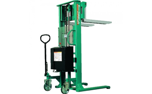 （株）スギヤス  ST100E  ビシャモン　フォーク式リフター　トラバーリフト（バッテリー上昇式）　均等荷重１０００ｋｇ　充電時間