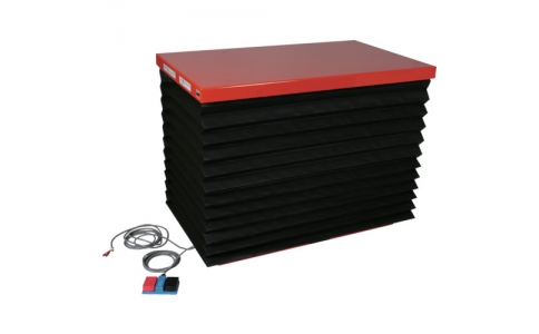 トラスコ中山（株）  HDL-100-0612J  ＴＲＵＳＣＯ　テーブルリフト１０００ｋｇ　油圧式　６５０Ｘ１２００　蛇腹付