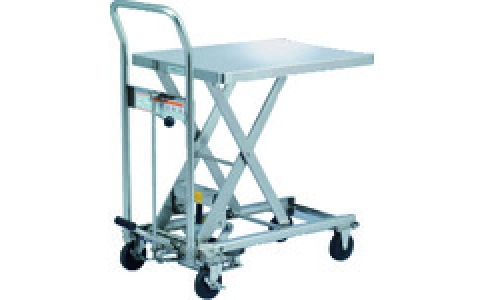 花岡車輛（株）  SUS-150  ダンディ　ステンレス製リフト台車　足踏み油圧ジャッキ式　１５０ｋｇ　Ｗ７１０×Ｄ４５０