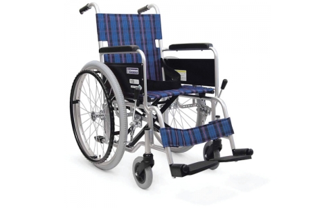 （株）カワムラサイクル  KA202-42A3  カワムラ　アルミ標準型自走用車いすＫＡ２０２－４２紺チェック