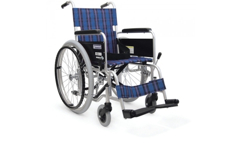 （株）カワムラサイクル  KA102-40A11  カワムラ　アルミ標準型自走用車いすＫＡ１０２－４０紫チェック