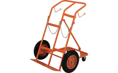 トラスコ中山（株）  HT-65N  ＴＲＵＳＣＯ　ボンベ台車　四輪安定型　酸素・アセチレンボンベ二本積用