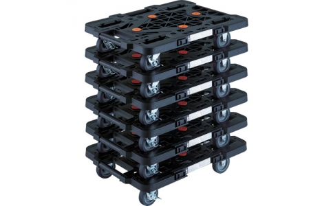 トラスコ中山（株）  MPK-500S-BK-M6  ＴＲＵＳＣＯ　まとめ買い　樹脂製平台車　　ルートバン　　ＭＰＫ－５００Ｓ－ＢＫ　６台セット