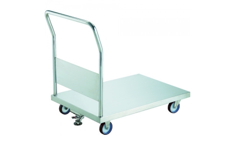 トラスコ中山（株）  AS-1-100NU-S  ＴＲＵＳＣＯ　オールステンレス台車　１２００Ｘ７５０　φ１００ＮＵ　ストッパー付