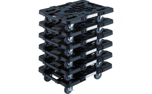 トラスコ中山（株）  MPK-500JS-BK-M6  ＴＲＵＳＣＯ　まとめ買い　樹脂製平台車　　ルートバン　　ＭＰＫ－５００ＪＳ－ＢＫ　６台セット