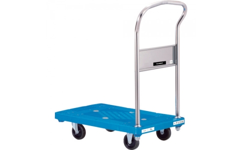 花岡車輛（株）  UPL-LSC-GS-AC  ダンディ　プラスチック台車　ダンディＰシリーズ　タイプＰＬ　折りたたみハンドル式　サイレントキャスター　抗ウイルスハンドル仕様　Ｗ７２０×Ｄ４６５