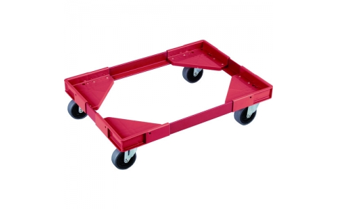 岐阜プラスチック工業（株）  ACL-CB50-N-R.R  リス　コンテナ用台車　６１０９１７　アングルキャリーＬＣＢ－５０用ナイロン車（コーナー／赤、アングル／赤）