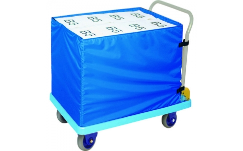 金沢車輛（株）  NP-307EGS  金沢　大型環境静音樹脂台車　ハンドル折りたたみ式　折りたたみ収納箱付（フタ無）