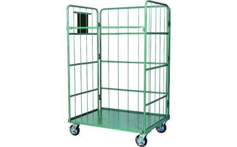 金沢車輛（株）  SH-29S-108017  金沢　スチールカゴ台車（底板スチール）　１０００×８００