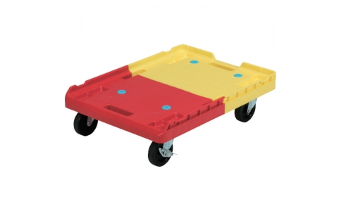 三甲（株）  80248401TE201RE401  サンコー　折りたたみコンテナー用台車　８０２４８４　サンキャリー６３４４　イエロー／レッド