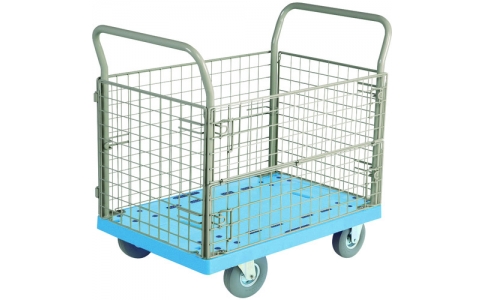 金沢車輛（株）  NP-307SL  金沢　大型樹脂台車　金網付　ノーパンククッションタイヤ付