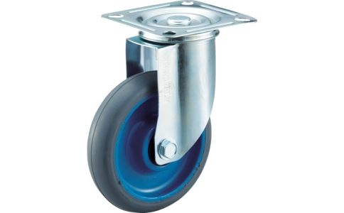 トラスコ中山（株）  TAMG-125NRB  ＴＲＵＳＣＯ　樹脂台車用　エアーキャスター自在Φ１２５ゴム車