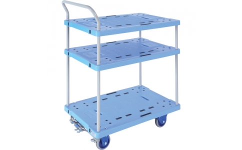 金沢車輛（株）  NP-335GS FB  金沢　大型静音樹脂台車（３段マルチ式）フットブレーキ付