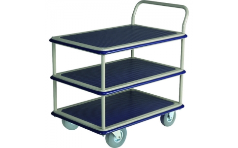 金沢車輛（株）  NHT-305SL  金沢　大型スチール台車　３段式　ノーパンククッションタイヤ付