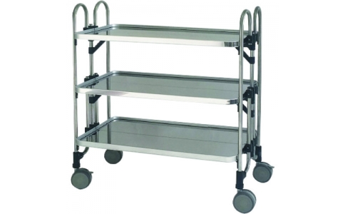 金沢車輛（株）  KEAW-3  金沢　ステンレス折り畳み収納ワゴン３段