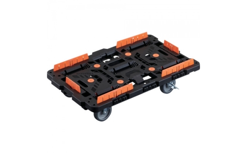 トラスコ中山（株）  BT700KJ5S2-E100  ＴＲＵＳＣＯ　連結式樹脂製平台車　ビートル　７００Ｘ４５０　自在５輪　内２輪ストッパー付　柵付