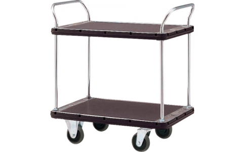 花岡車輛（株）  DH-T2-GS-AC  ダンディ　ダンディＤシリーズ　タイプＤＨ　２段テーブル両ハンドル式　サイレントキャスター　抗ウイルスハンドル仕様　Ｗ８００×Ｄ６００