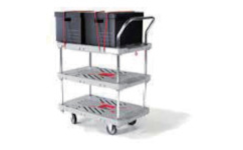 花岡車輛（株）  XL-BT3  ダンディ　プラスチック台車　ダンディＸシリーズ　タイプＸＬ　三段式　Ｗ７４０×Ｄ４６５