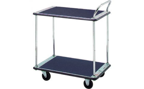 花岡車輛（株）  DM-BT2-DX  ダンディ　スチール台車　ダンディＤシリーズ　タイプＤＬ　２段テーブル片ハンドル式　Ｗ７１０×Ｄ４５０