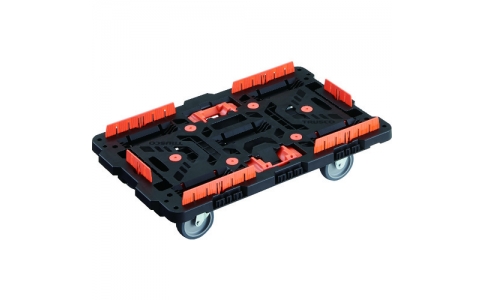 トラスコ中山（株）  BT700KJ3-E100T  ＴＲＵＳＣＯ　連結式樹脂製平台車　ビートル　７００Ｘ４５０　自在３輪　柵　とめたろう付