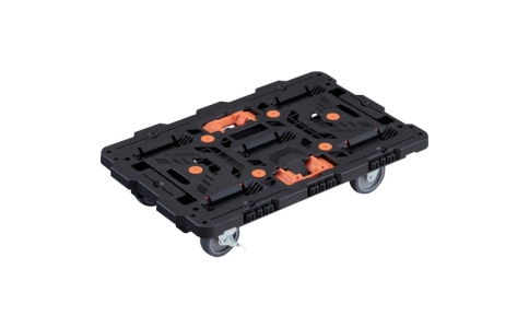 トラスコ中山（株）  BT700J3S2-E100T  ＴＲＵＳＣＯ　連結式樹脂製平台車　ビートル　７００Ｘ４５０　自在３輪　内２輪ストッパー付　とめたろう付