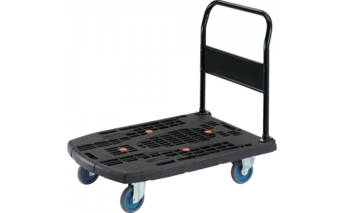 トラスコ中山（株）  MPK-900AV-BK  ＴＲＵＳＣＯ　樹脂台車　カルティオビッグ　抗ウィルス　抗菌塗装固定ハンドル　９００Ｘ６００　黒