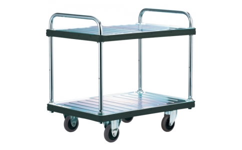 花岡車輛（株）  DA-T2-AC  ダンディ　スチール台車　ダンディＤシリーズ　タイプＤＡ　２段テーブル式　抗ウイルスハンドル仕様　Ｗ９００ＸＤ６００