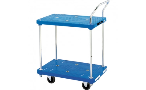 花岡車輛（株）  PL-BT2-GS-AC  ダンディ　ダンディＰシリーズ　タイプＰＬ　２段テーブル片ハンドル式　サイレントキャスター　抗ウイルスハンドル仕様　Ｗ７２０×Ｄ４６５