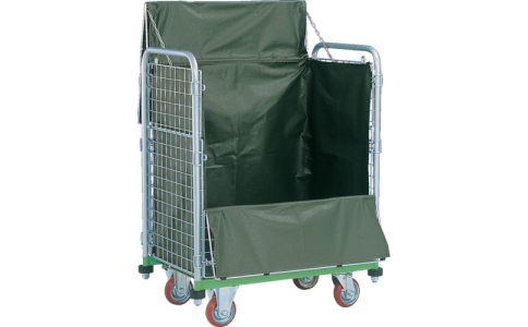 （株）神戸車輛製作所  682A  カンベ　金網台車　メッシュパックロール　標準１．５段タイプ　四方囲い上フタシート付き　４００ｋｇ