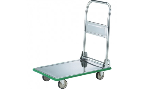 トラスコ中山（株）  SUS-101NU  ＴＲＵＳＣＯ　オールＳＵＳ製運搬車　折りたたみ式　７４０×４８０　省音ウレタン車