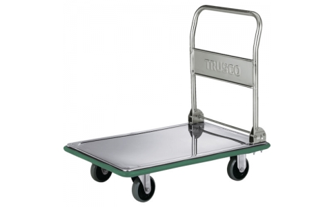 トラスコ中山（株）  SUS301AEU  ＴＲＵＳＣＯ　オールステンレス運搬車　折りたたみ式　９１０Ｘ６１０　ウレタン車