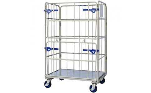 （株）ワコーパレット  WK6-11WG  ワコー　カーゴプレスタ　ダブルゲート付　１１００×８００×１７００床スチール