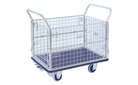 金沢車輛（株）  NHT-307 FB-KANSEI  金沢　大型スチール網台車　フットブレーキ付