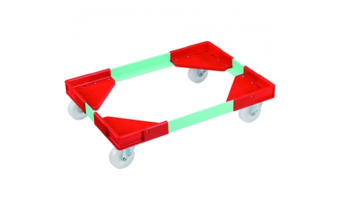 岐阜プラスチック工業（株）  ACL-CB75-N-R.G  リス　コンテナ用台車　６１１０７５　アングルキャリーＬＣＢ－７５用ナイロン車（コーナー／赤、アングル／緑）
