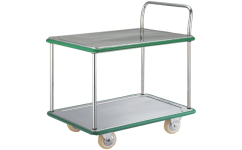 トラスコ中山（株）  SUS304AES  ＴＲＵＳＣＯ　オールステン製運搬車９１０×６１０省音ウレタン車