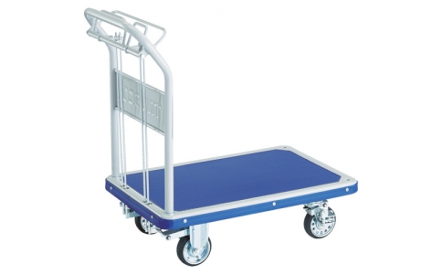 トラスコ中山（株）  201NJKHB4S  ＴＲＵＳＣＯ　プレス製台車　ドンキーカート　折畳　８１０×５１０　ハンド式　ピン式４輪ストッパー付　制動ブレーキ付