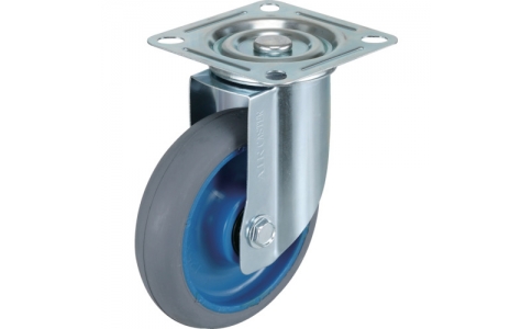 トラスコ中山（株）  TAMG-125NRB-H158  ＴＲＵＳＣＯ　ＭＫＰ樹脂台車用　エアーキャスター自在Φ１２５ゴム車（Ｈ１５８）