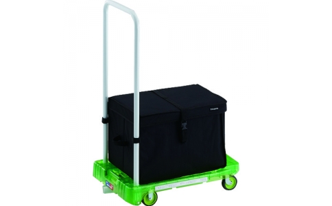 トラスコ中山（株）  AC-1PC-GN-S-THB  ＴＲＵＳＣＯ　樹脂台車　アクロキャリー　ＰＣ製　省音車輪　６００×３９０　グリーン透明　ストッパー付　ＴＨブレーキ付