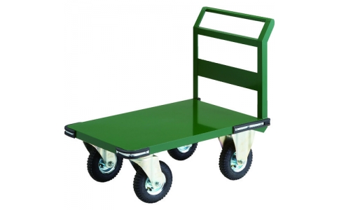 トラスコ中山（株）  PH-2-AR  ＴＲＵＳＣＯ　鋼鉄製運搬車　９００Ｘ６００　プレス製空気入タイヤ