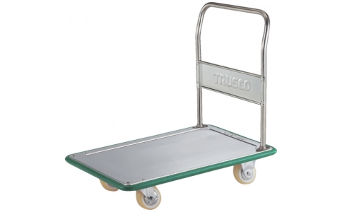 トラスコ中山（株）  SUS302AES  ＴＲＵＳＣＯ　オールステン製運搬車９１０×６１０省音ウレタン車