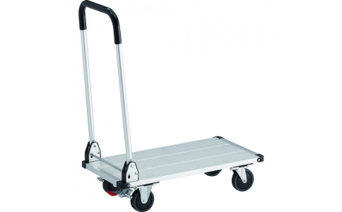 トラスコ中山（株）  AL21-0736S  ＴＲＵＳＣＯ　アルミ台車　アルパカート　省音　折りたたみ　７００×３６０ｍｍ　ストッパー付