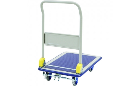 金沢車輛（株）  NHT-106S  金沢　小型静音スチール台車　ハンドル折りたたみ式　フットブレーキ付