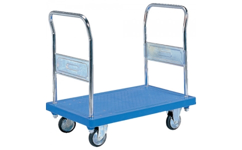 三甲（株）  SK-805408-03-BL  サンコー　樹脂製運搬車　８０５４０８　ハンドカーＳＭ（固定ハンドル・両袖タイプ）ブルー