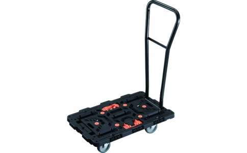 トラスコ中山（株）  BT700J5H-E100T  ＴＲＵＳＣＯ　連結式樹脂製平台車　ビートル　７００Ｘ４５０　自在５輪　脱着式ハンドル付　とめたろう付