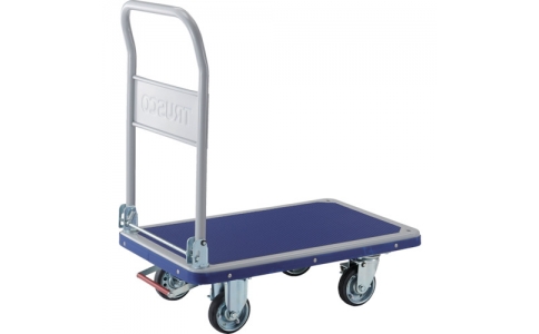 トラスコ中山（株）  201NJKB4  ＴＲＵＳＣＯ　プレス製台車　ドンキーカート　折りたたみ式８１０×５１０　ピン式４輪ストッパー付