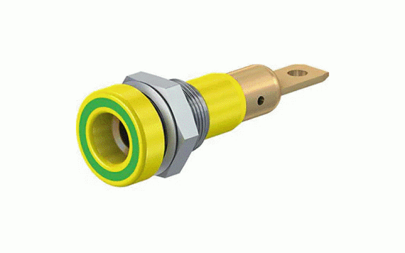 マルチコンタクト バナナプラグ 真鍮 31.5mm 緑， 黄  品番23.0190-20仕様