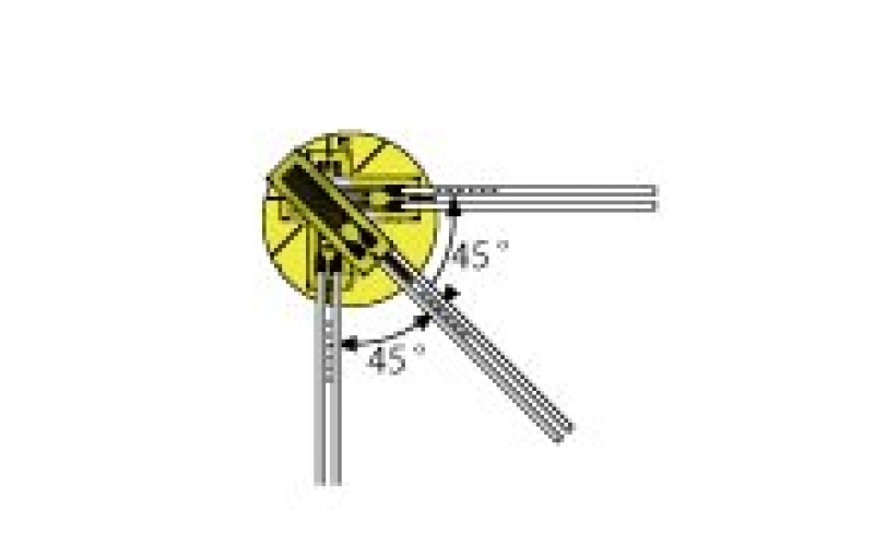 KYOWA KFU-5-350-D17 KFU-2-350-D17 350Ω Triaxial, 0°/90°/45° stacked rosette High-temperature Foil Strain Gages (350ºC)
