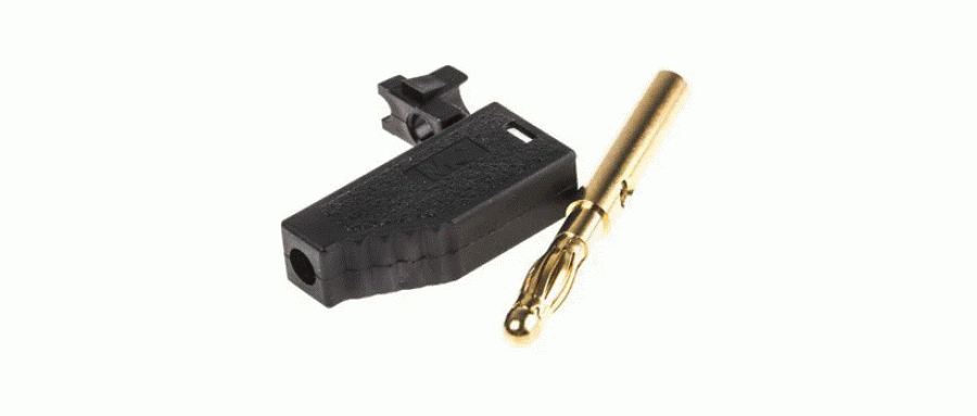 マルチコンタクト バナナプラグ 真鍮， 銅合金 47mm 黒  品番22.2160-21 22.1028仕様