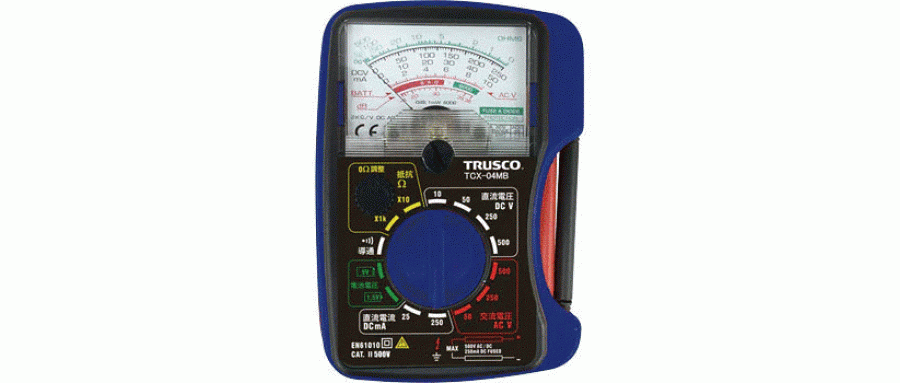 アナログテスタ(マグネット付・テストリード金メッキ処理)  品番TCX-120MG